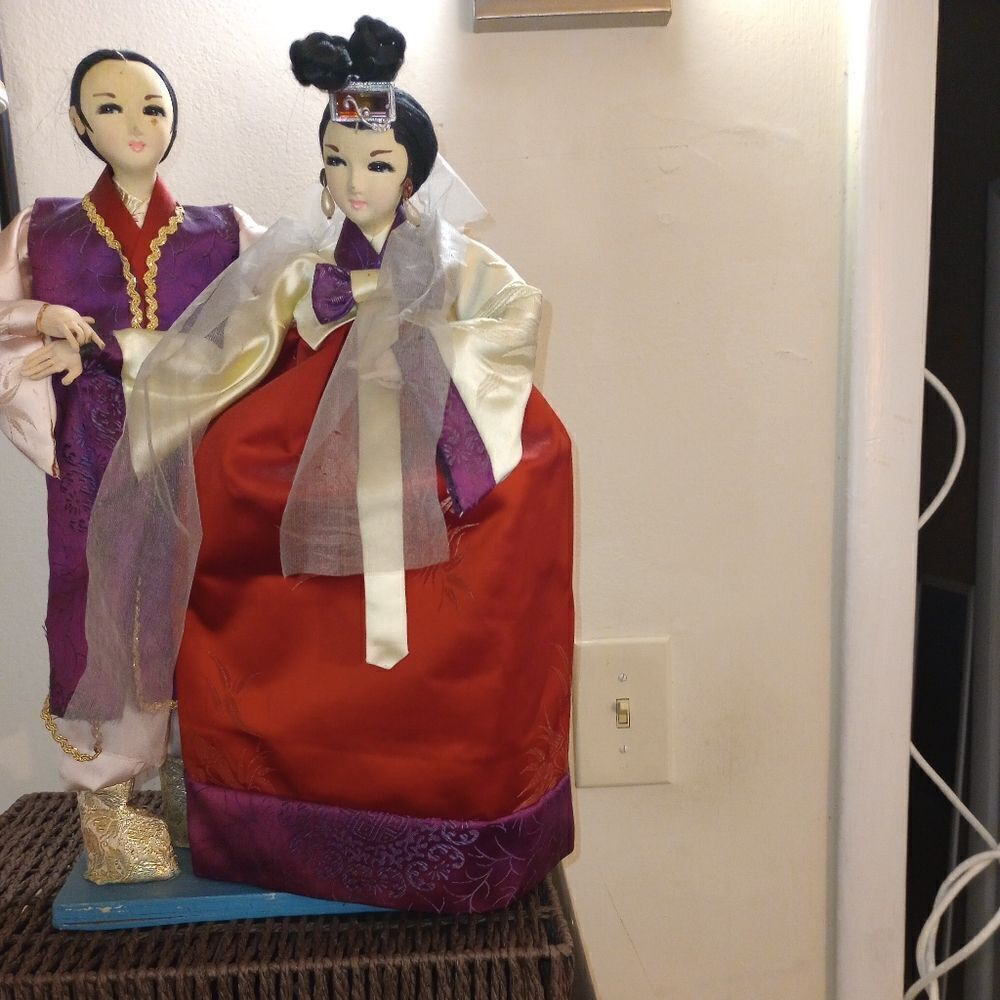 🆕🧑‍🤝‍🧑 Vintage Asian Couple Ceremonial Figurine